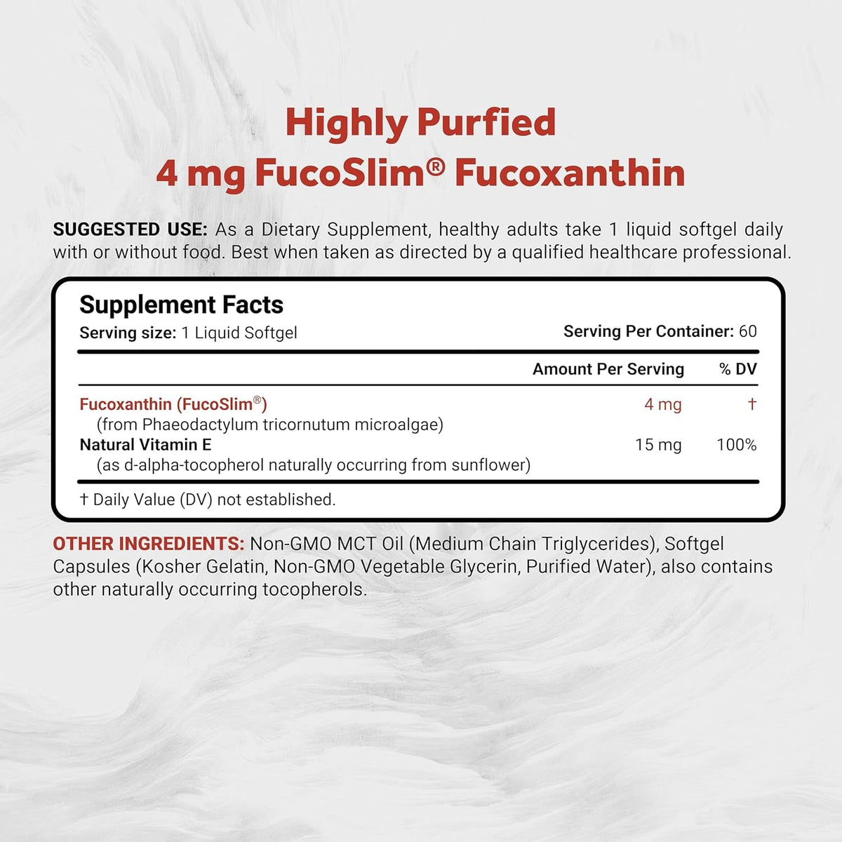 Naturalis New Zealand Fucoxanthin (4Mg) | Made with Fucoslim® | Non-Gmo, Soy & Gluten Free | 60 Softgels (2 Month Supply)