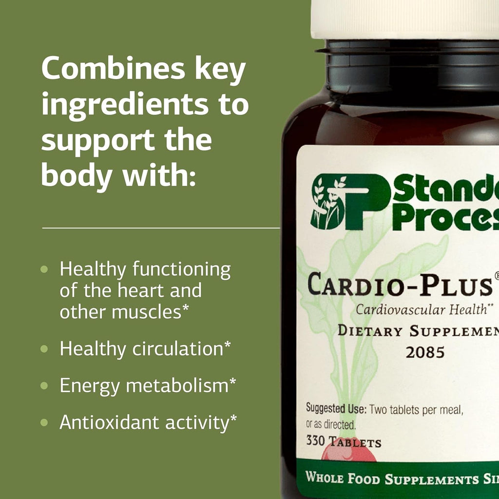 Standard Process Cardio-Plus GF - Supports Heart Health & Circulation - Cardiovascular Support with Vitamins B6, C & E - Includes Niacin & Selenium - Gluten-Free, Non-Dairy & Non-Soy - 330 Tablets