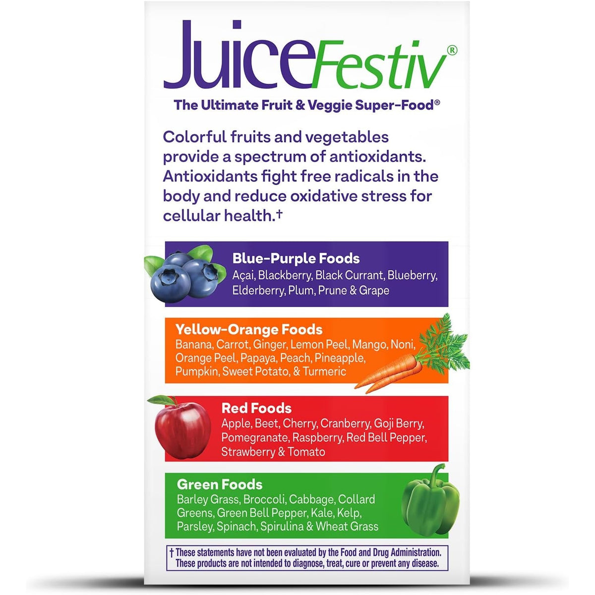 Natrol Juicefestiv, Vitamins and Supplements for Nutrition & Well-Being, Antioxidants for Cellular Health, 60 Capsules (2-Count), up to a 30 Day Supply