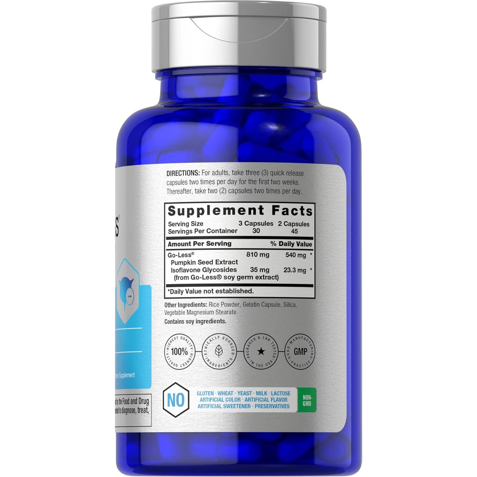 Horbäach Go Less Bladder Control Supplement | 90 Capsules | Maximum Strength Pills for Women and Men | Non-Gmo & Gluten Free Formula