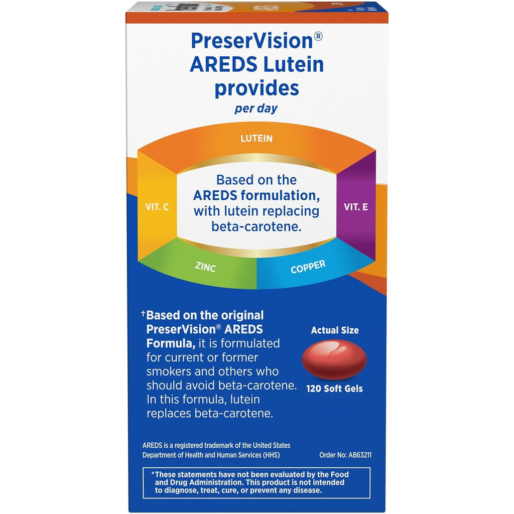 Preservision AREDS Eye Vitamins, #1 Eye Doctor Recommended Brand, Multivitamin with Lutein, Vitamins C & E, Zinc, and Copper Supplements, 120 Softgels