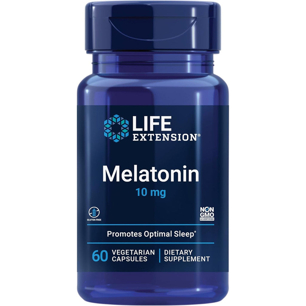 Life Extension Melatonin, 10 Mg, Healthy Dose, Our Highest Available Dosage, for Sleep Support, Healthy Immune Response, Oxidative Stress Defense, Vegetarian, 60 Capsules