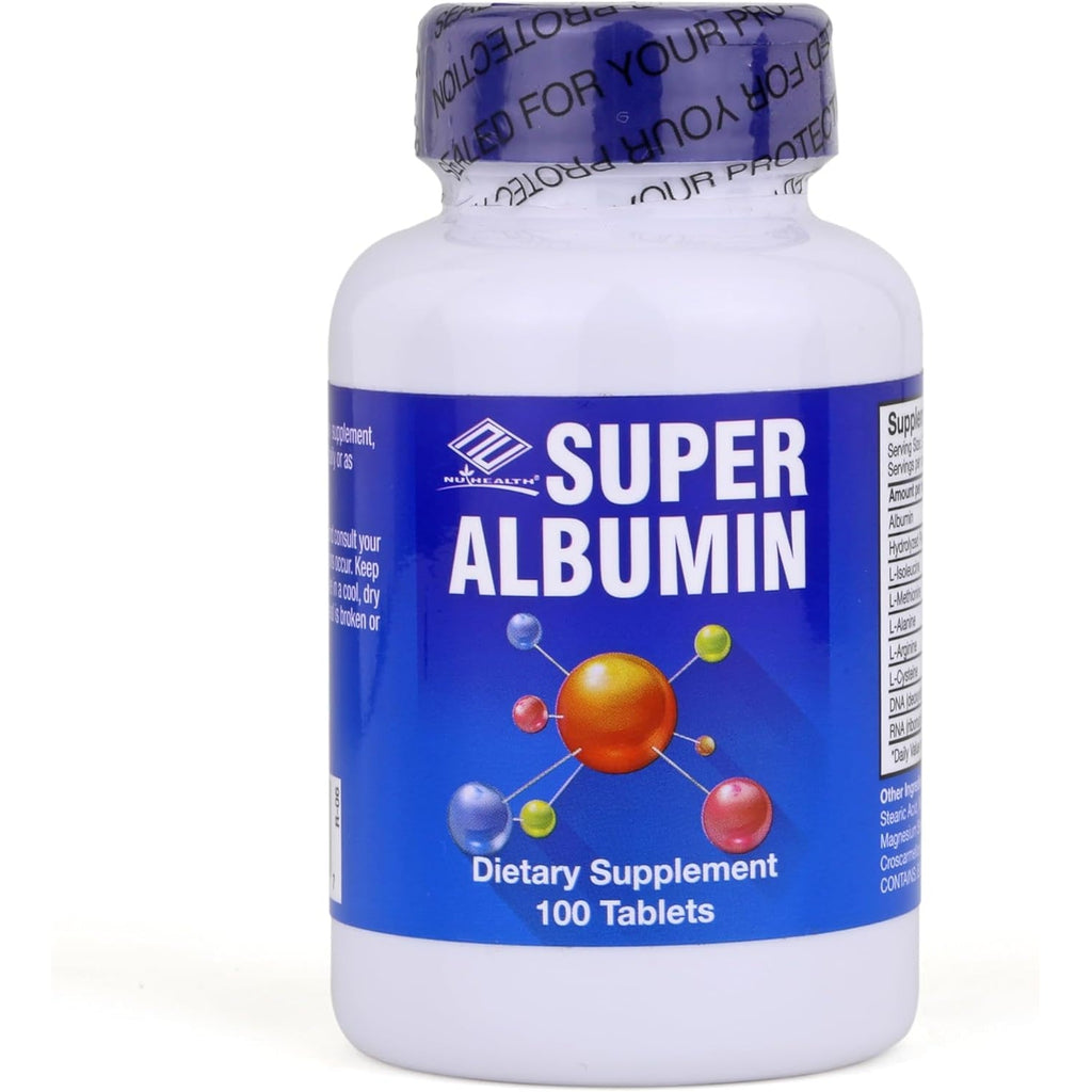 Super Albumin – Hydrolyzed Protein & Amino Acids Supplement | 100 Tablets | Supports Tissue Repair, Cellular Health & Physiological Balance