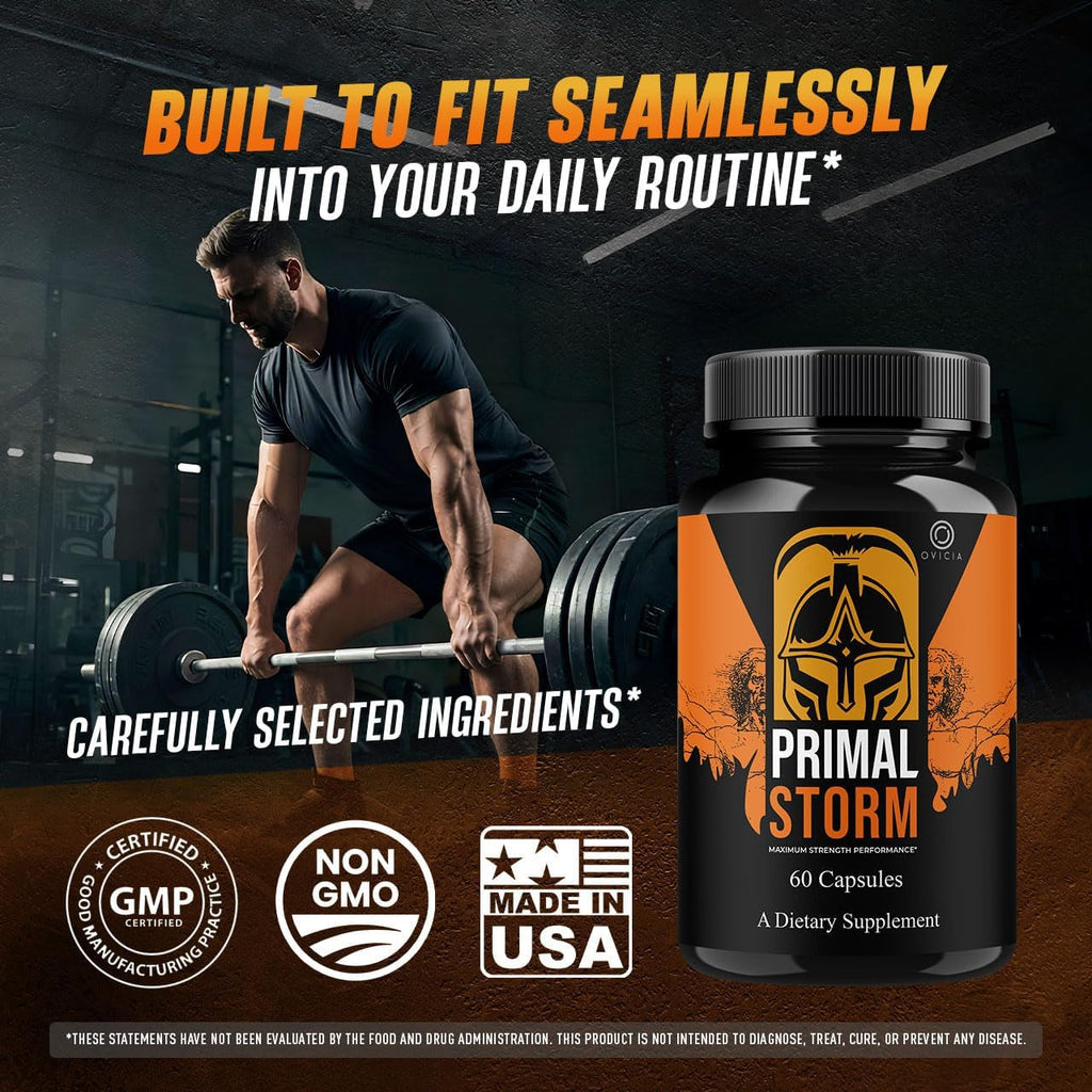 Primal Storm Capsules - Advanced Primalstorm Pills Premium Formula Support All Natural Ingredients Maximum Strength, Daily Vitamins for Health & Wellness Reviews, 60 Capsules for 1 Month