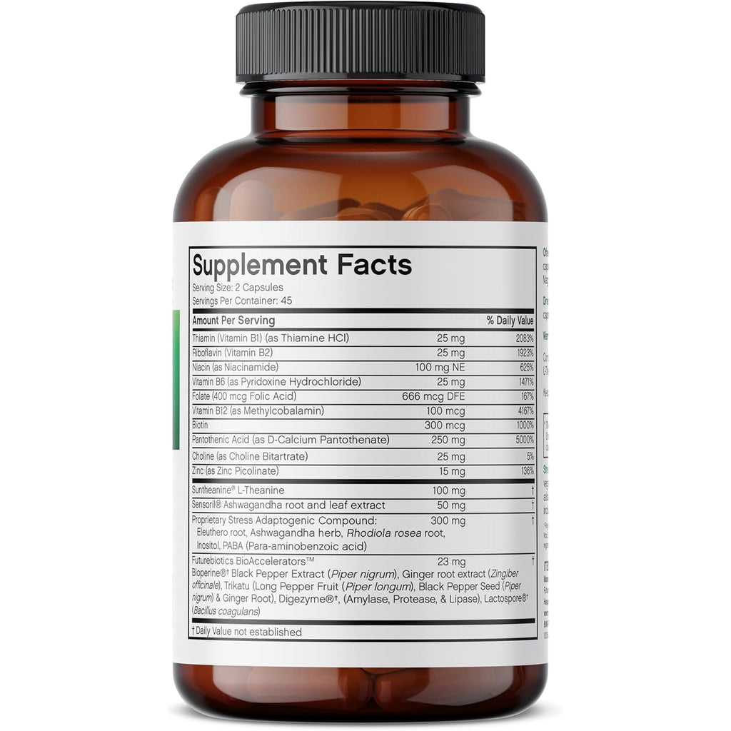 Futurebiotics Stressassist L-Theanine Ashwagandha and Rhodiola Rosea Stress Complex - Natural Nutritional Stress Function, 90 Vegetarian Capsules