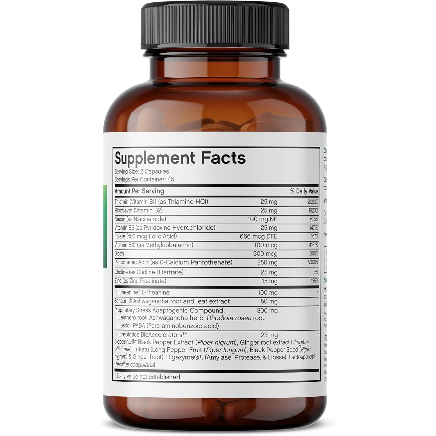 Futurebiotics Stressassist L-Theanine Ashwagandha and Rhodiola Rosea Stress Complex - Natural Nutritional Stress Function, 90 Vegetarian Capsules