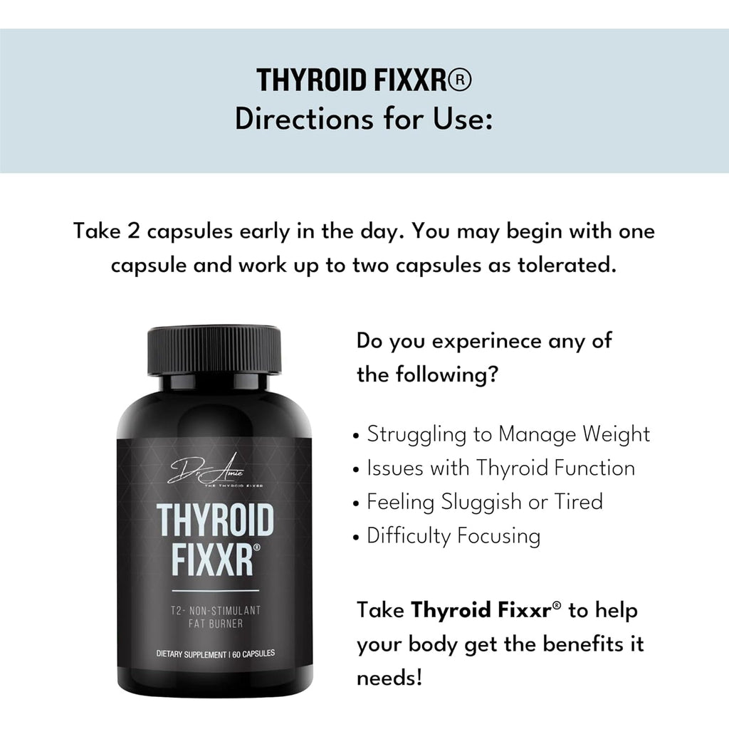 Thyroid Support by Dr. Amie | T2 Thyroid Supplement | 30 Day Supply, 60 Capsules