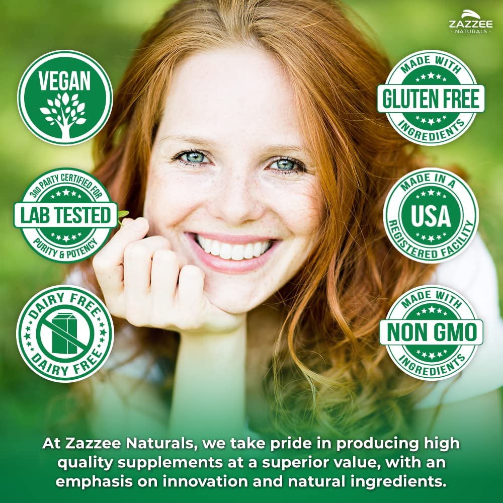 Zazzee Extra Strength 1,3/1,6 Beta Glucans, 1000 Mg, 100% Concentrated, 90 Vegan Capsules, Supports a Healthy Immune System, 100% Vegetarian, All-Natural and Non-Gmo