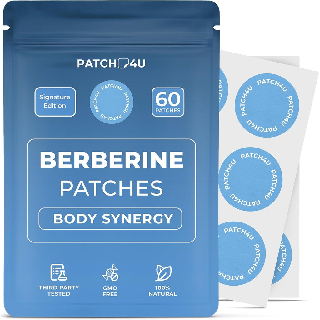PATCH4U Berberine Patches | Berberine Patch with L-Glutamine, Garcinia Cambogia, Resveratrol for Women & Men | 60 Days Supply