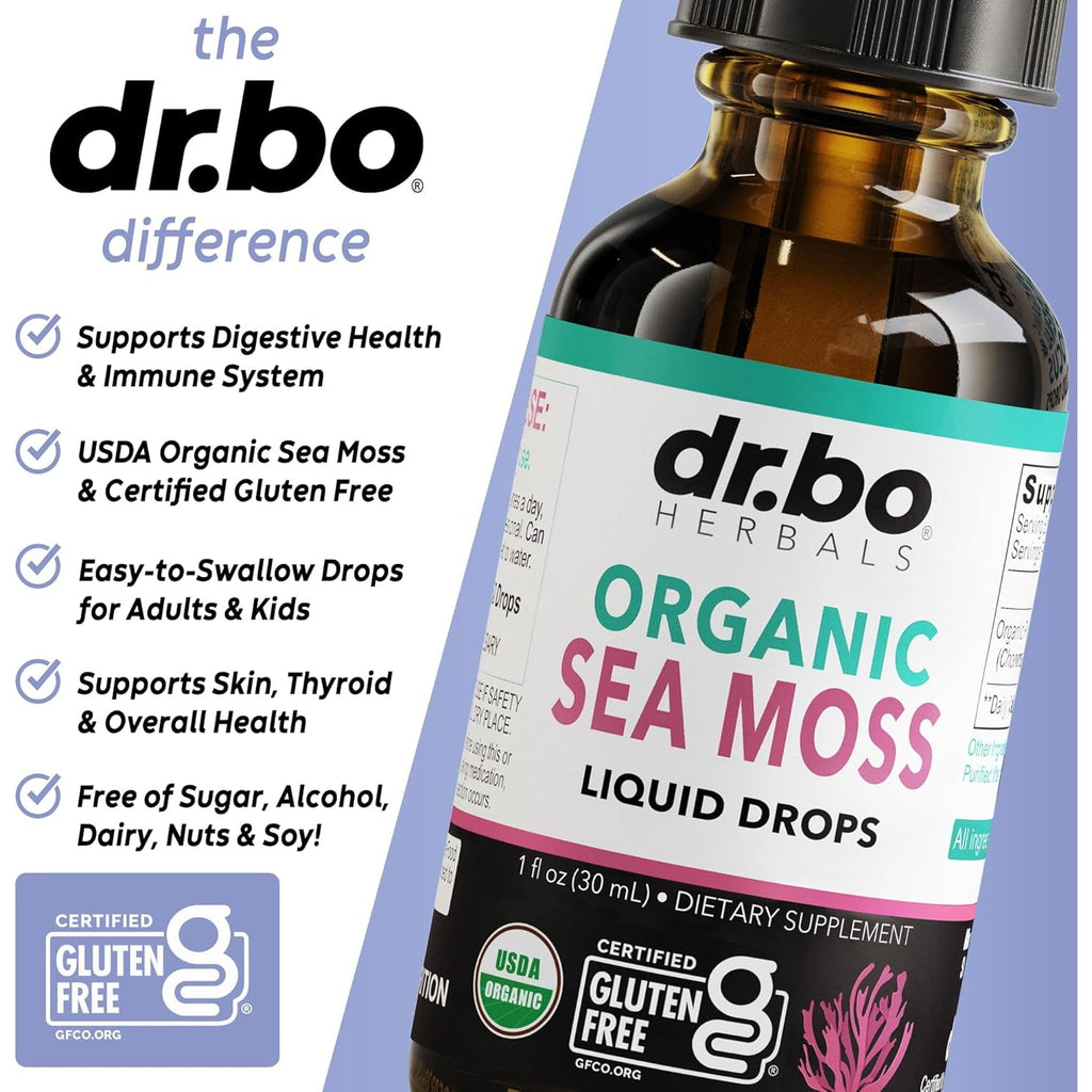 Irish Sea Moss Liquid Drops - Pure Organic Seamoss Liquid Drops for Immune, Skin & Gut Health Support - Vegan Seamoss Oil Gel Tincture, Chondrus Crispus Organic Sea Moss Gel Oil for Adults & Kids 1 Oz