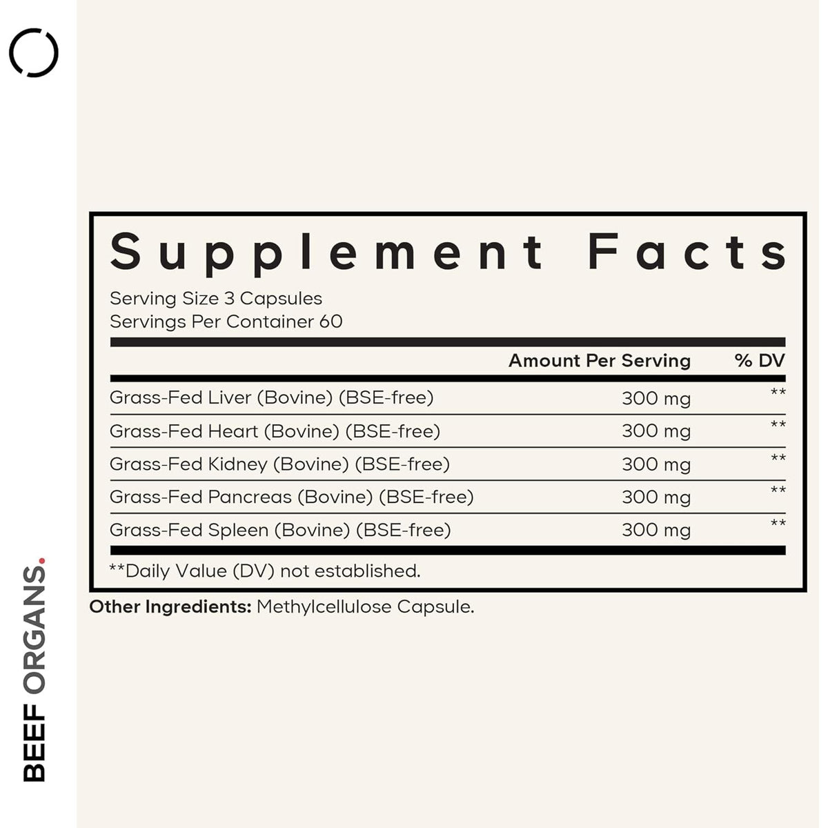 Codeage Grass Fed Beef Organs Supplement – Glandulars Supplements - Freeze Dried, Non-Defatted, Desiccated Liver, Heart, Kidney, Pancreas & Spleen Bovine Pills – Beef Vitamins - Non-Gmo -180 Capsules