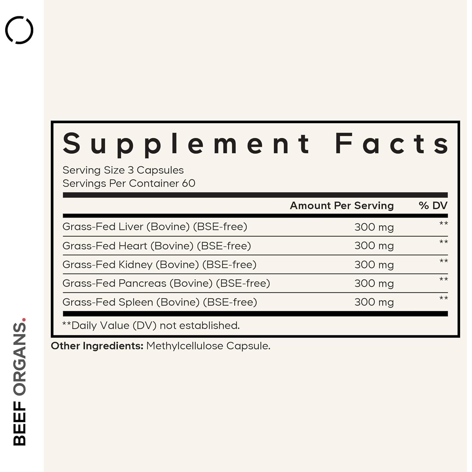 Codeage Grass Fed Beef Organs Supplement – Glandulars Supplements - Freeze Dried, Non-Defatted, Desiccated Liver, Heart, Kidney, Pancreas & Spleen Bovine Pills – Beef Vitamins - Non-Gmo -180 Capsules