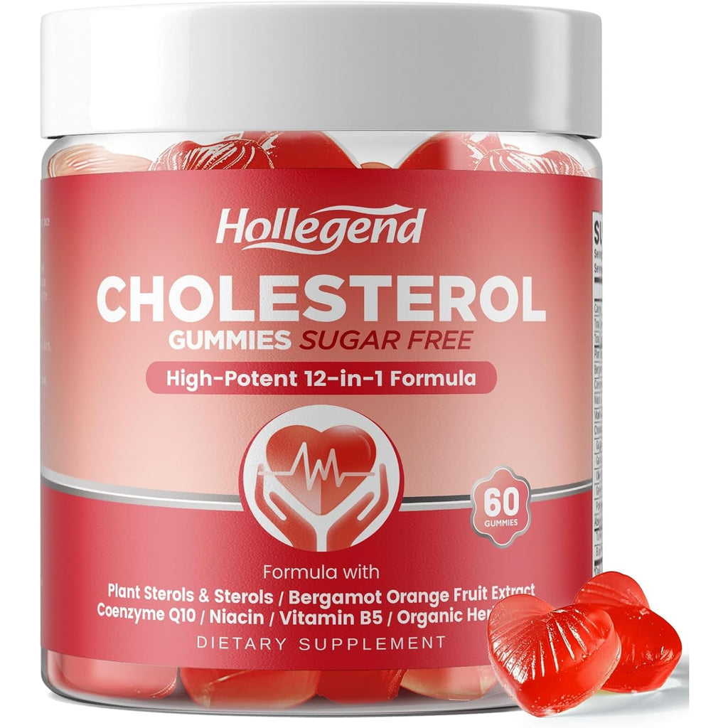 Cholesterol Supplements Gummies Sugar Free, Plant Sterols and Stanols Supplements plus Citrus Bergamot, Coq10 & Vitamins, Organic, Vegan, Natural Mixed Berry Flavor, 60 Chewables