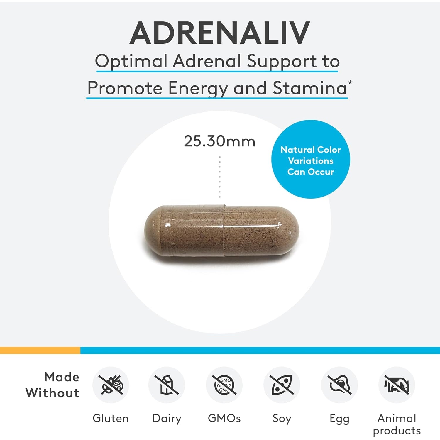 XYMOGEN Adrenaliv - Adrenal Support Supplement* - Stress Response, Energy & Stamina Support* - Non-Gmo, Gluten-Free, Dairy Free - 120 Capsules