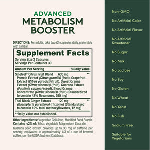 Nature'S Bounty Advanced Metabolism Booster, Helps Support Healthy Metabolism & Fat Loss, 60 Capsules
