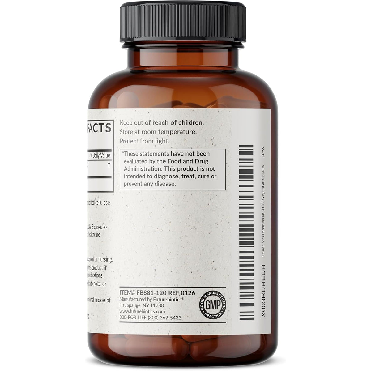 Futurebiotics Dandelion Extract Traditional Diuretic Herb, Non-Gmo, 120 Vegetarian Capsules
