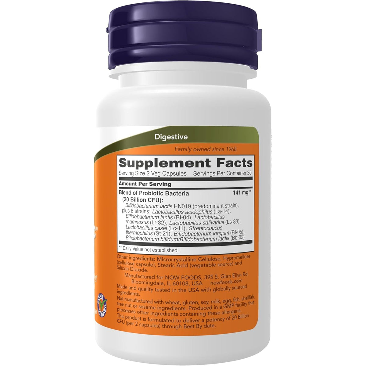 NOW Foods Supplements, Clinical GI Probiotic™, 50+ Formula, Strain Verified, 60 Veg Capsules