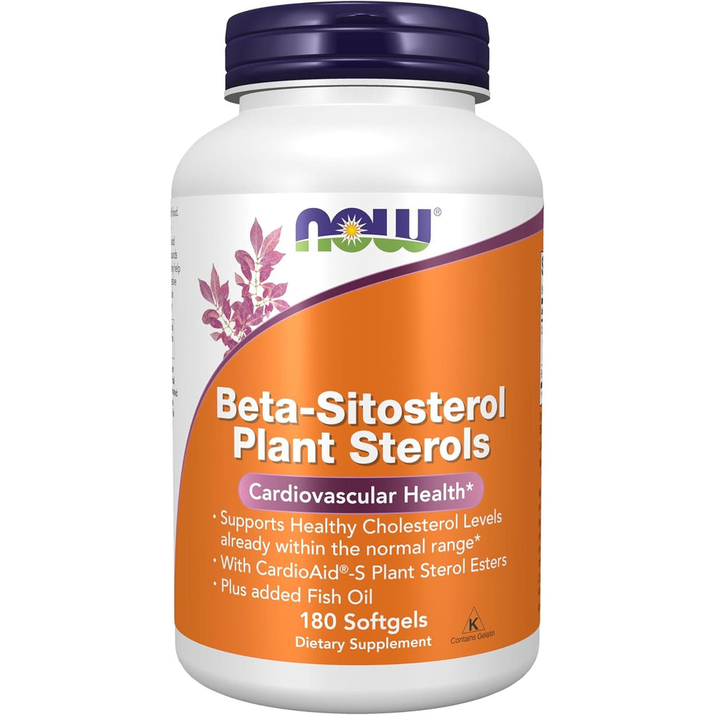 NOW Foods Supplements, Beta-Sitosterol Plant Sterols with Cardioaid®-S Plant Sterol Esters and Added Fish Oil, 180 Softgels
