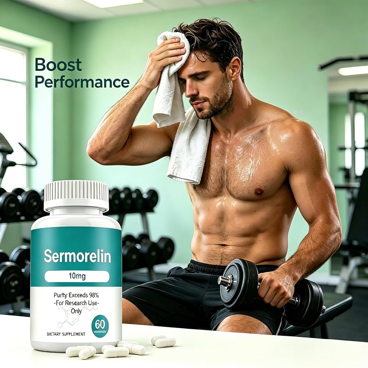 Sermorelin Research Peptide, 10MG, 98% Purity - 60 Ct