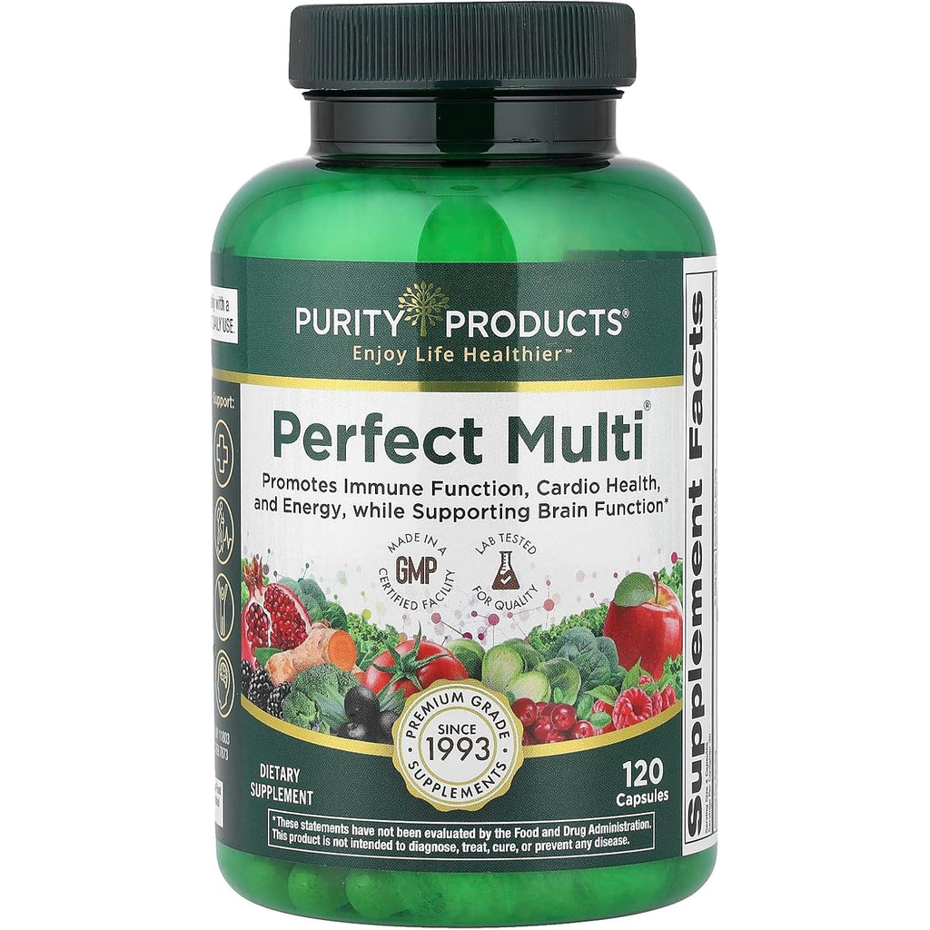 Purity Products Perfect Multi - Multivitamin Packed with Vitamins, Minerals and Phytonutrients - 60 Breakthrough Nutrients - Support for Healthy Immunity, Normal Energy Levels - 120 Capsules (1)