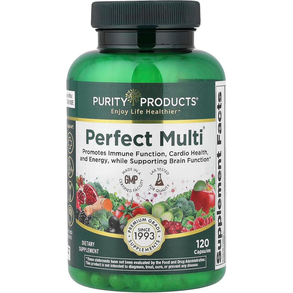 Purity Products Perfect Multi - Multivitamin Packed with Vitamins, Minerals and Phytonutrients - 60 Breakthrough Nutrients - Support for Healthy Immunity, Normal Energy Levels - 120 Capsules (1)