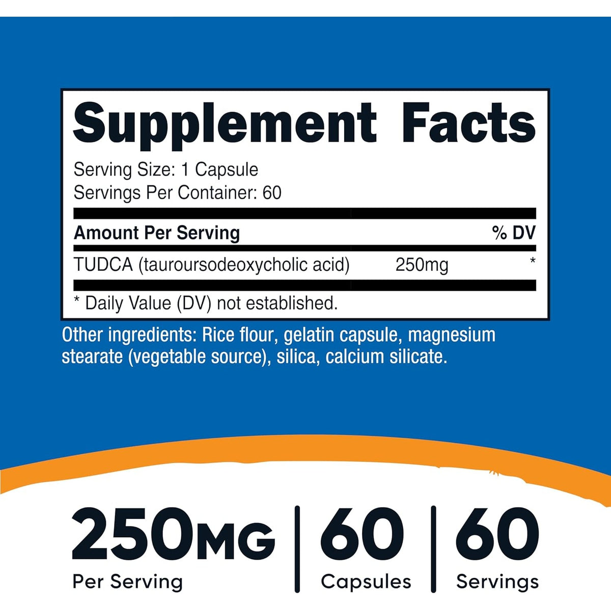 Nutricost Tudca 250Mg, 60 Capsules (Tauroursodeoxycholic Acid) - Premium Quality