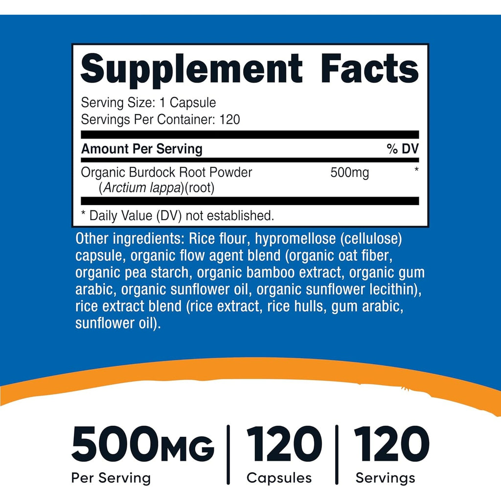 Nutricost Burdock Root 500Mg, 120 Capsules - Gluten Free, Non-Gmo, Vegetarian Friendly