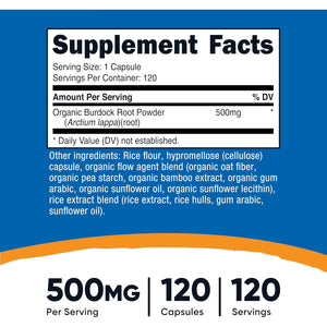 Nutricost Burdock Root 500Mg, 120 Capsules - Gluten Free, Non-Gmo, Vegetarian Friendly