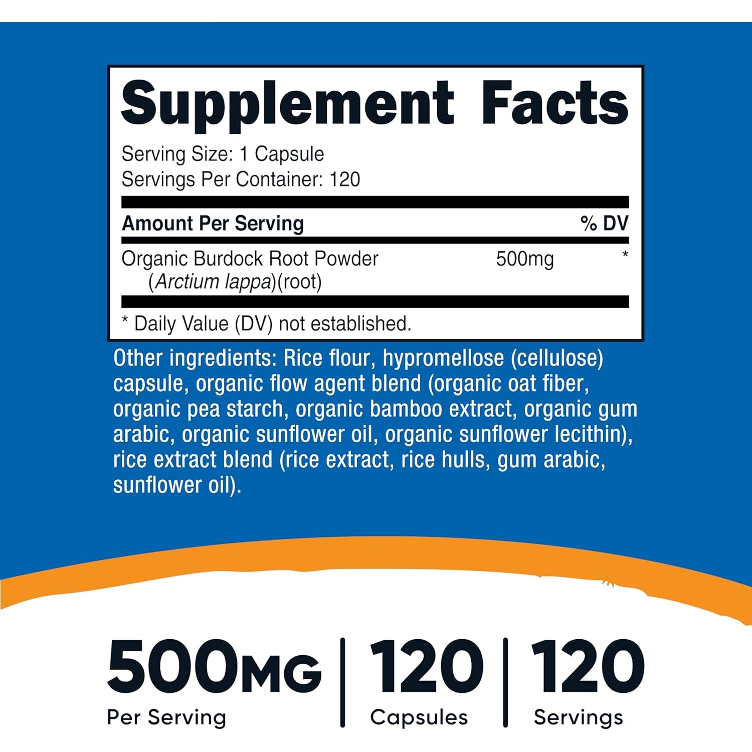 Nutricost Burdock Root 500Mg, 120 Capsules - Gluten Free, Non-Gmo, Vegetarian Friendly