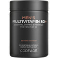 Codeage Men'S Multivitamin 50+ Supplement - Essential Vitamins for Men over 50 Years Old, Minerals, Coq10, Turmeric, Saw Palmetto, Maca, Panax Ginseng, Probiotics & Botanicals - Non-Gmo - 90 Capsules