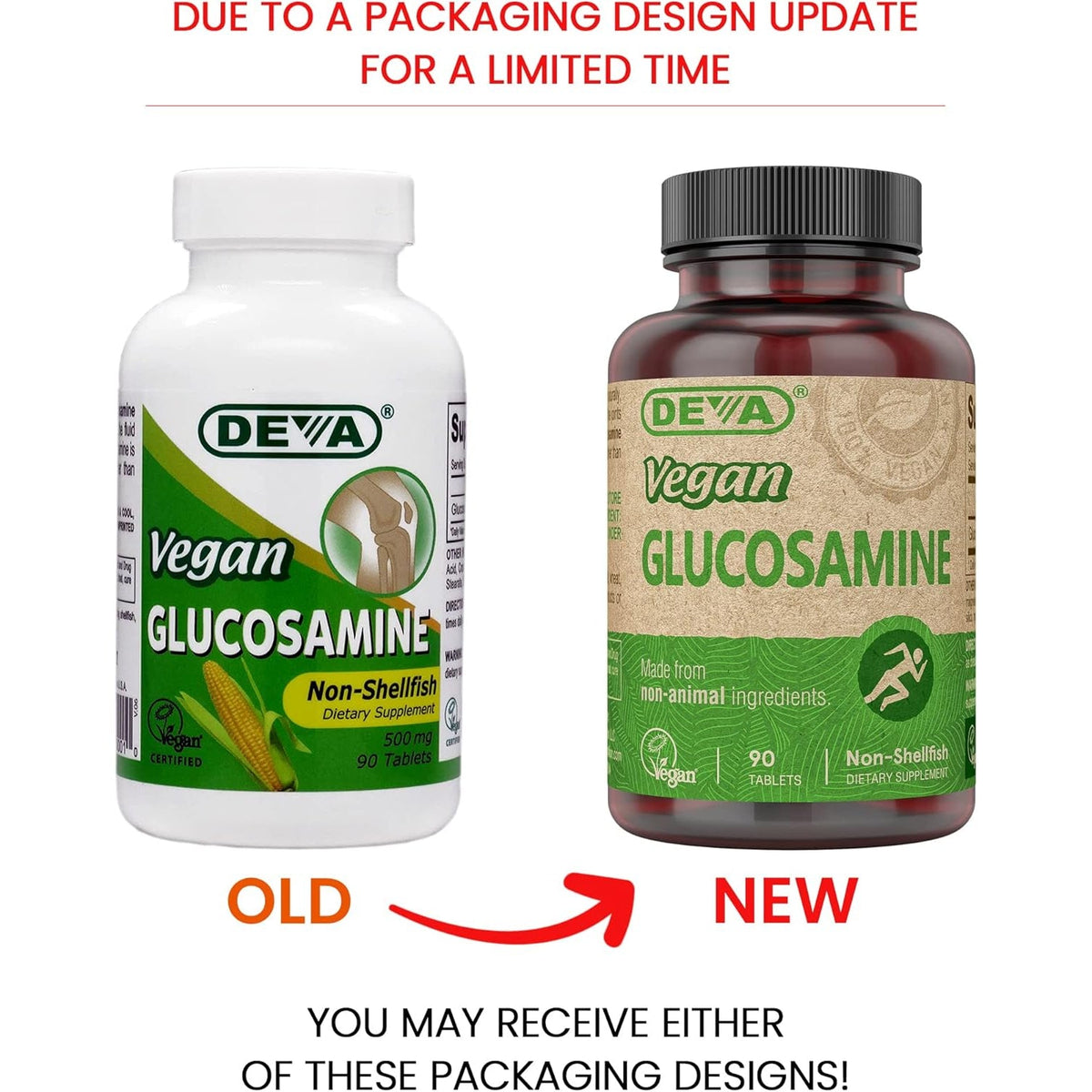 DEVA Vegan Vitamins Glucosamine Tablets, 90-Count Bottle