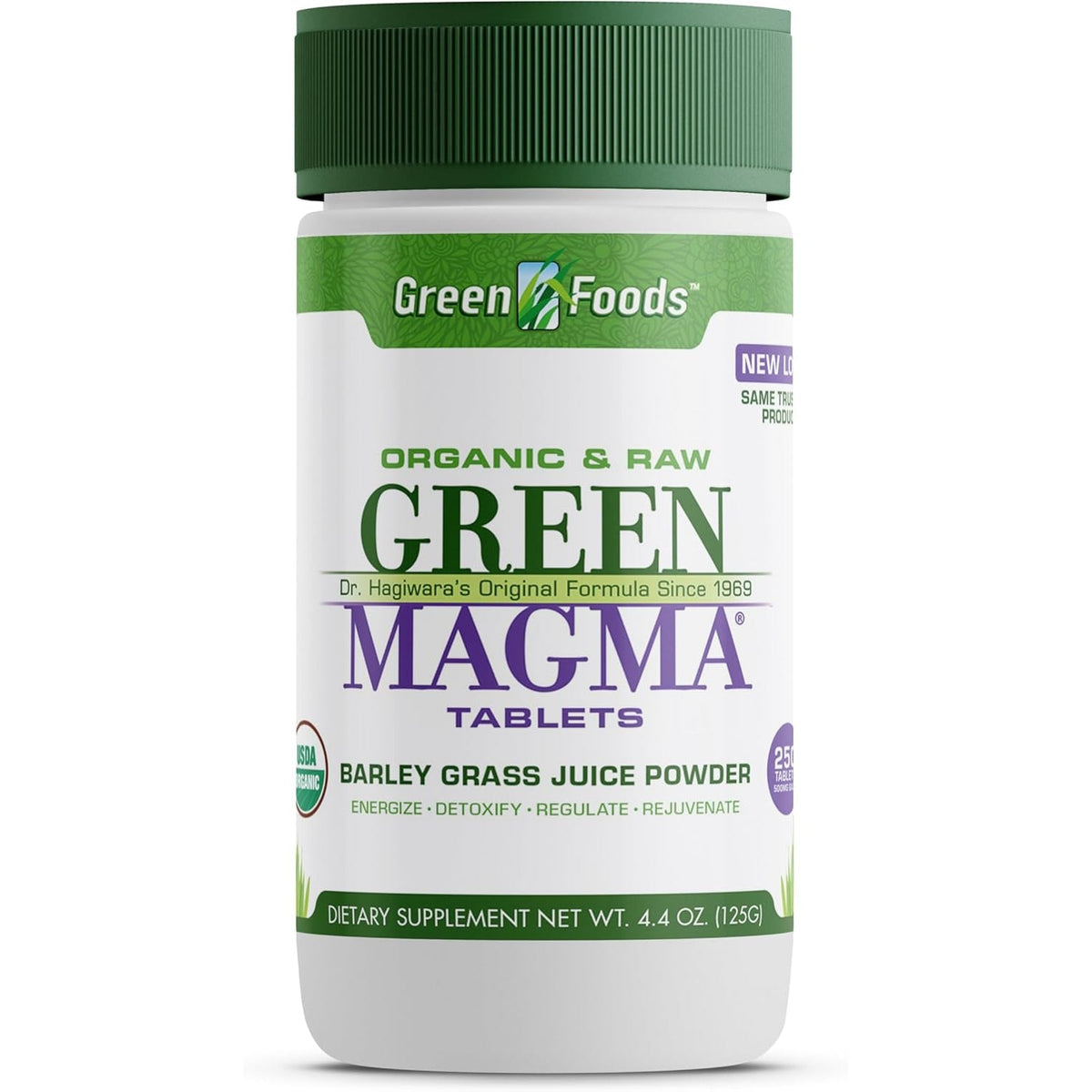 Green Foods Original Green Magma Barley Grass Nutritional Supplement, 250 Tablets (500Mg Ea) Certified Organic