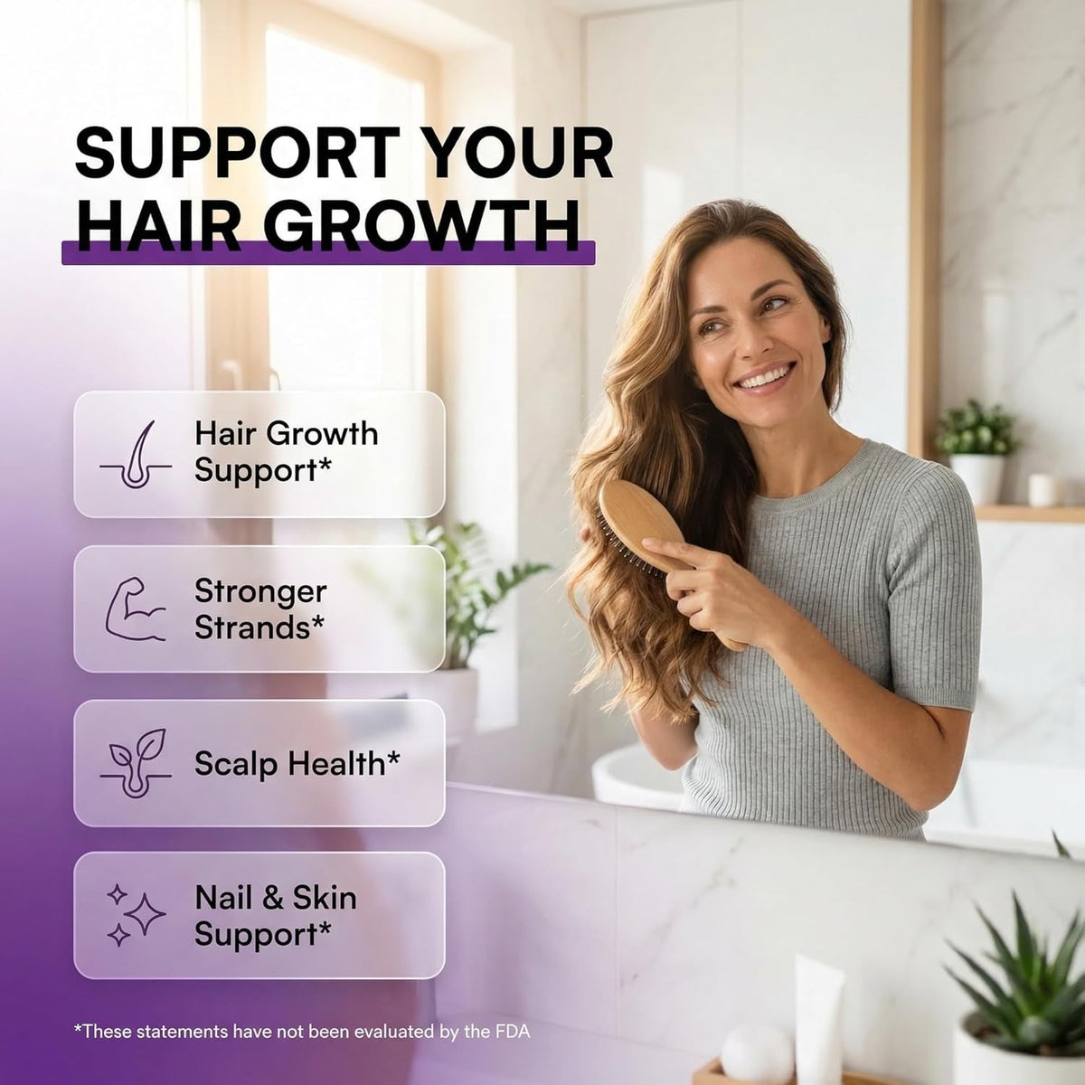 Growvana Hair Growth Gummies for Women Biotin Collagen Keratin Saw Palmetto Horsetail Astaxanthin Iron Zinc Pantothenic Acid Vitamin a D E Pumpkin Seed Ahiflower MSM Supplement by Clean Nutra 90 Count