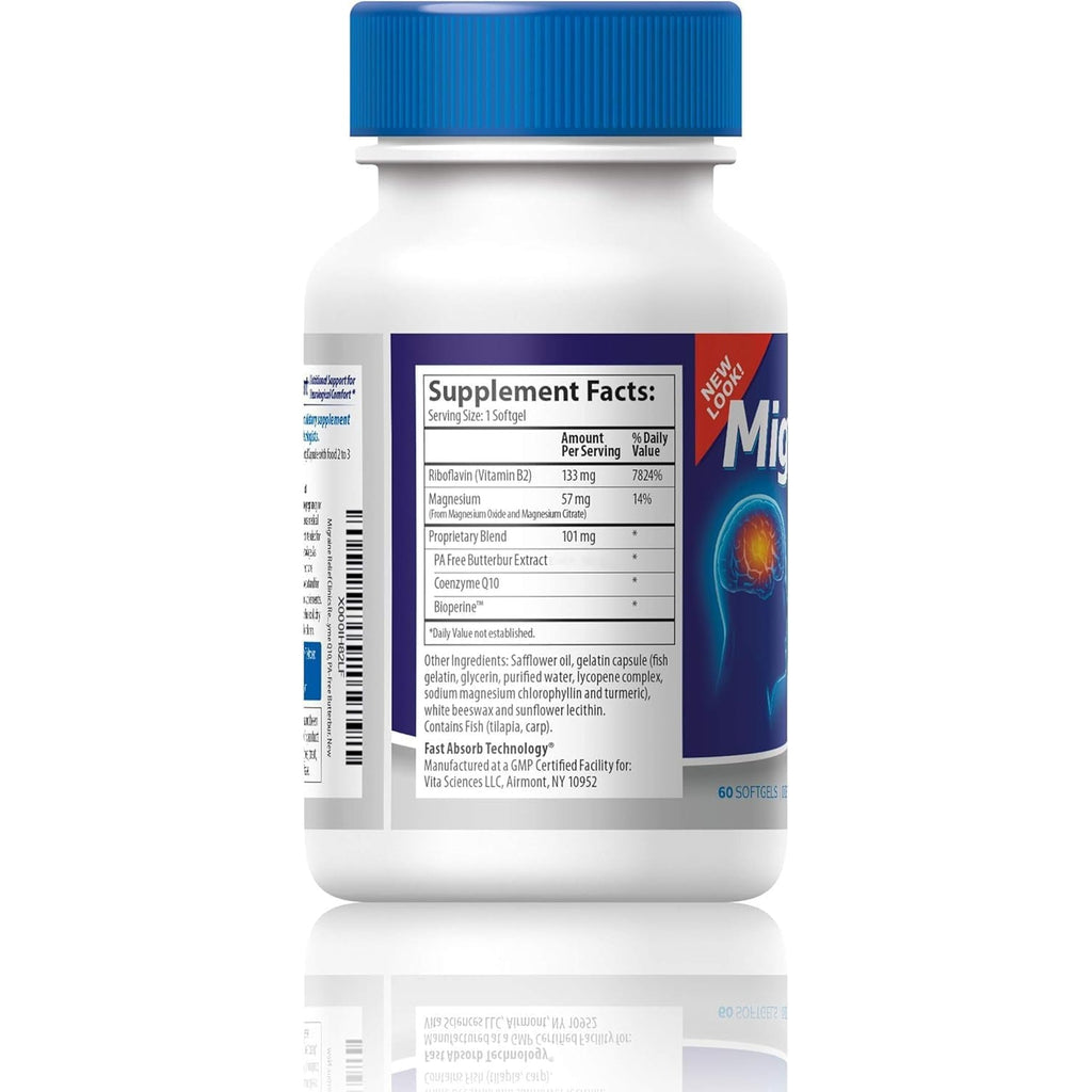 Vita Sciences Migravent – Advanced Nutritional Formula with Magnesium, Coq10, Vitamin B2, and Butterbur for Brain and Circulatory Wellness – 60 Capsules