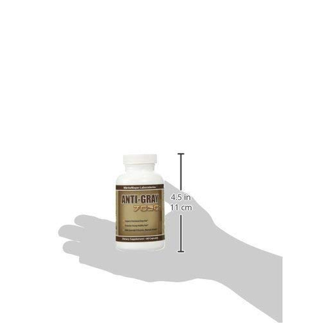 Anti-Gray 7050 Hair 60 Capsules - Decrease Gray Hair - Restore Natural Hair Color - 1 Bottle