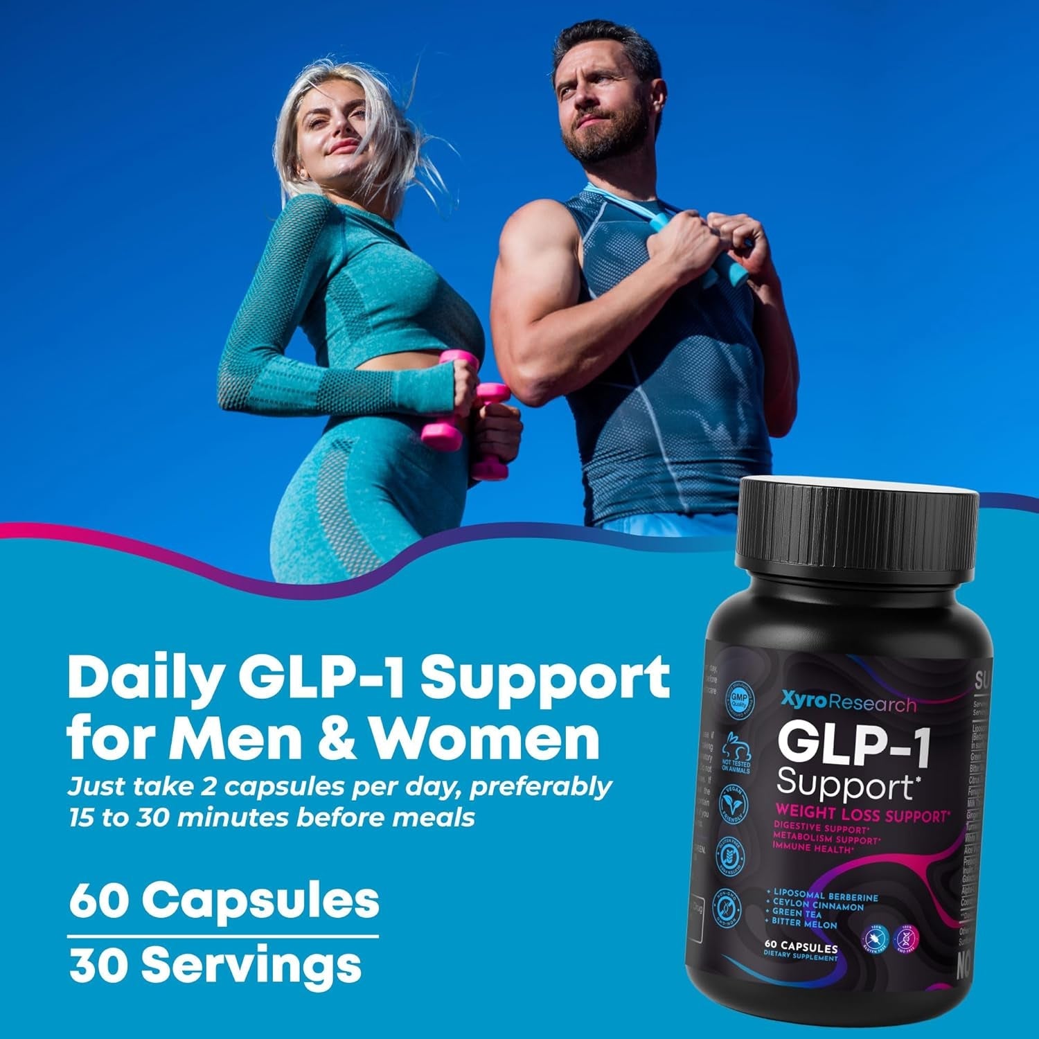 GLP-1 Support Weight Loss Supplement - Appetite Suppressant & Metabolism Booster to Support Natural Hunger Control Curb Cravings Burn Fat & Gut Wellness