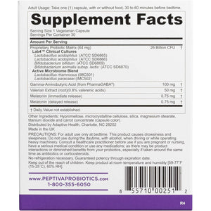 Peptiva 26 Billion CFU Probiotic and Sleep Support - Clinically Validated Multi-Strain Probiotic - Lactobacillus and Bifidobacterium, Melatonin - 30 Count