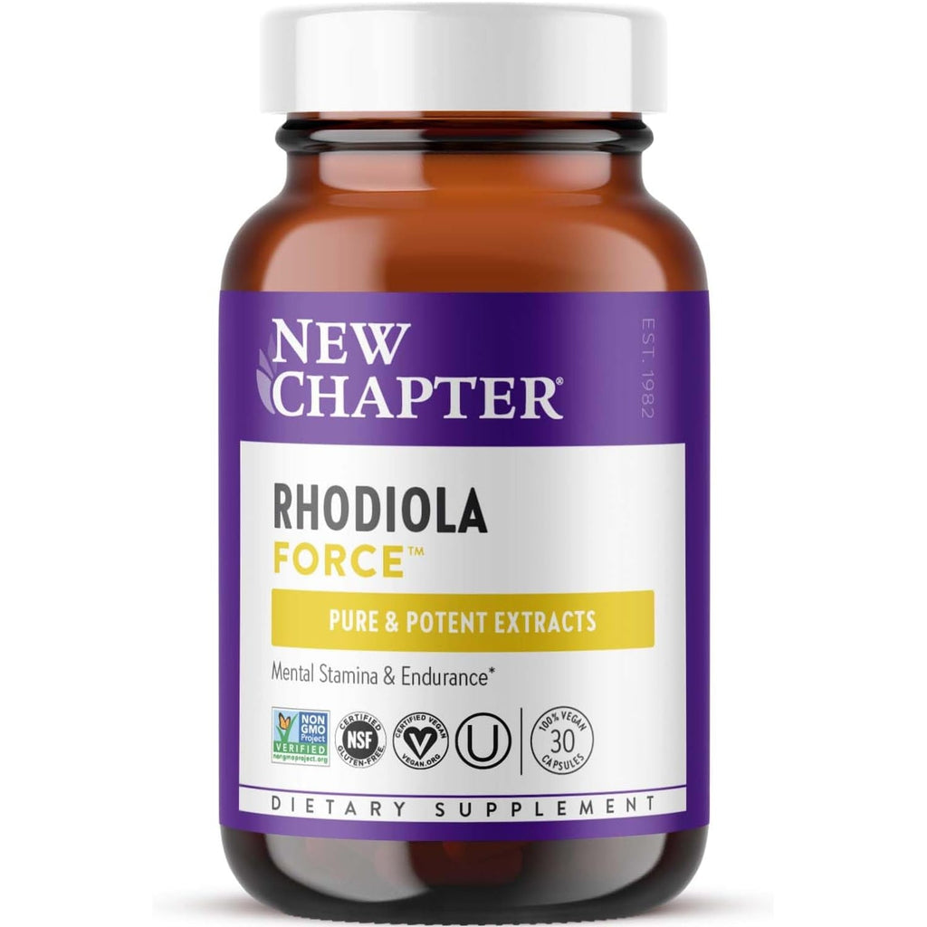 New Chapter Rhodiola Force 300Mg with Potent Vegan Rhodiola for Mental Focus & Stamina, Endurance + Mood Support + Stress Adaptogen + Non-Gmo Ingredients - 30 Count