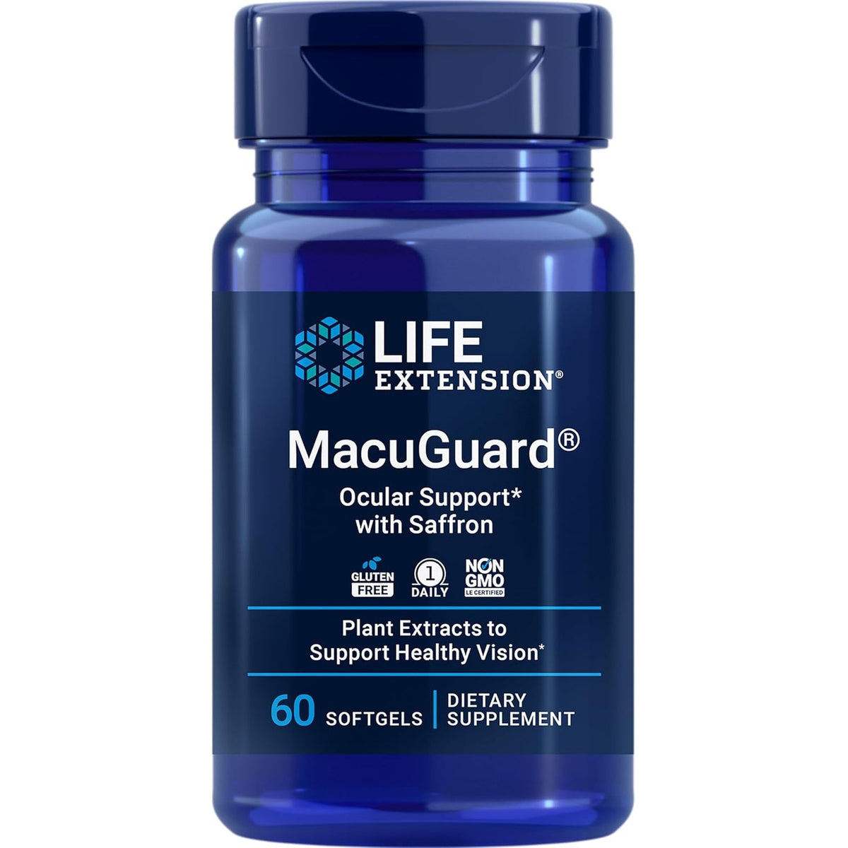 Life Extension Macuguard Ocular Support with Saffron – Eye Health Supplement for Healthy Vision – with Lutein, Meso-Zeaxanthin, Zeaxanthin, Saffron – Gluten-Free, Non-Gmo – 60 Softgels