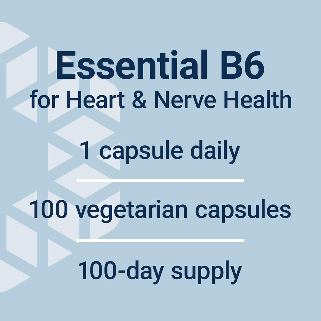 Life Extension Vitamin B6, 250 Mg, High Potency, Cardiovascular Health, Neurological Health, Eye Health, Healthy Kidney Function, Gluten-Free, Non-Gmo, Vegetarian, 100 Capsules