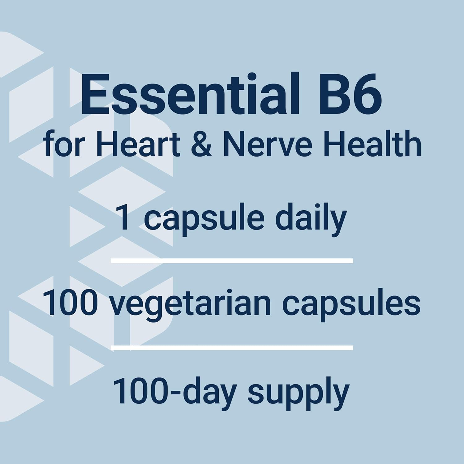 Life Extension Vitamin B6, 250 Mg, High Potency, Cardiovascular Health, Neurological Health, Eye Health, Healthy Kidney Function, Gluten-Free, Non-Gmo, Vegetarian, 100 Capsules