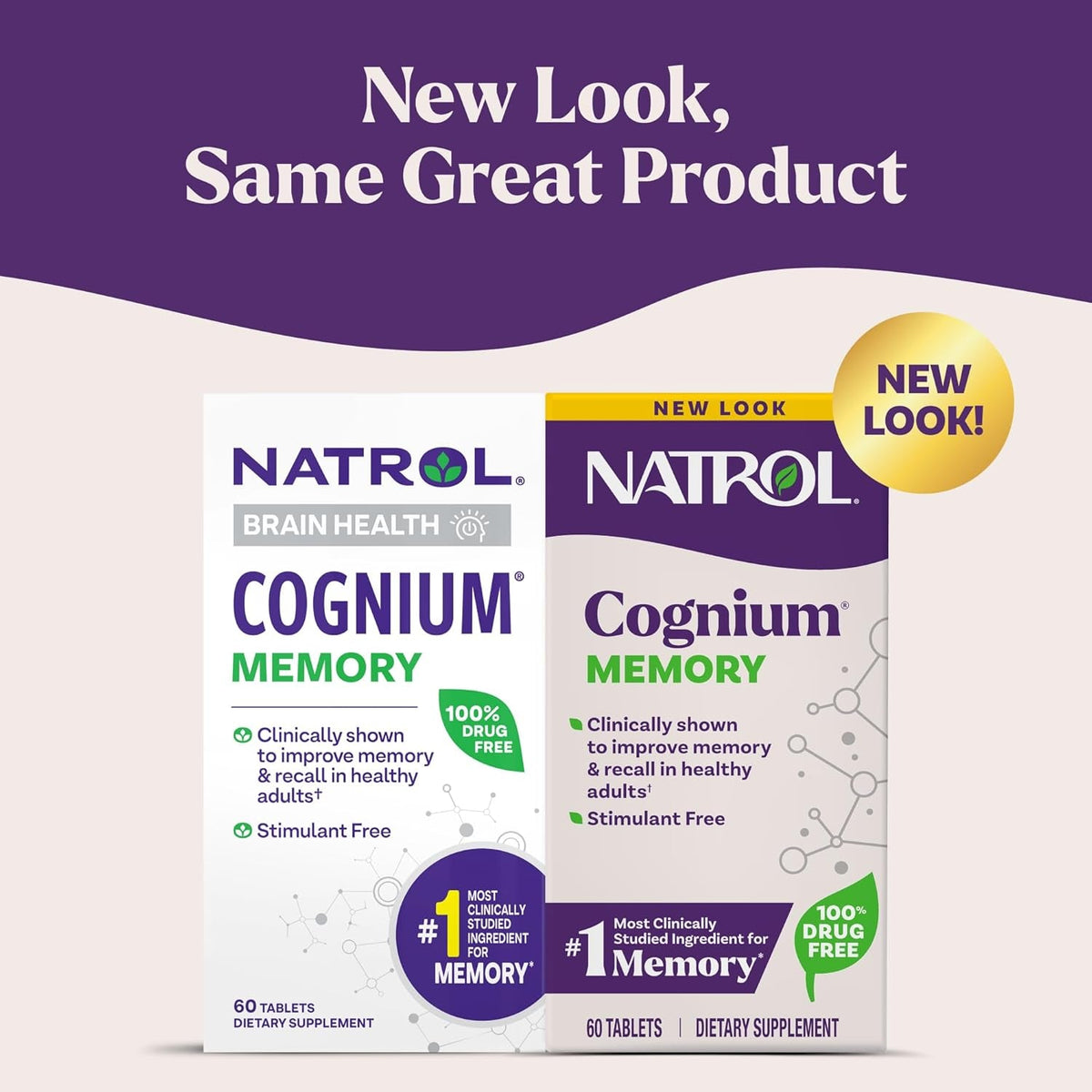 Natrol Cognium Memory, Brain Health Supplements for Adults, Brain Memory Supplements, Enhances Mental Agility in Healthy Adults, 60 Tablets, up to a 30 Day Supply