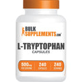 Bulksupplements.Com L-Tryptophan Capsules - Tryptophan Supplement, L-Trptophan 500Mg - Amino Acid Supplement, Gluten Free - 1 Capsule per Serving, 240 Capsules (Pack of 1)
