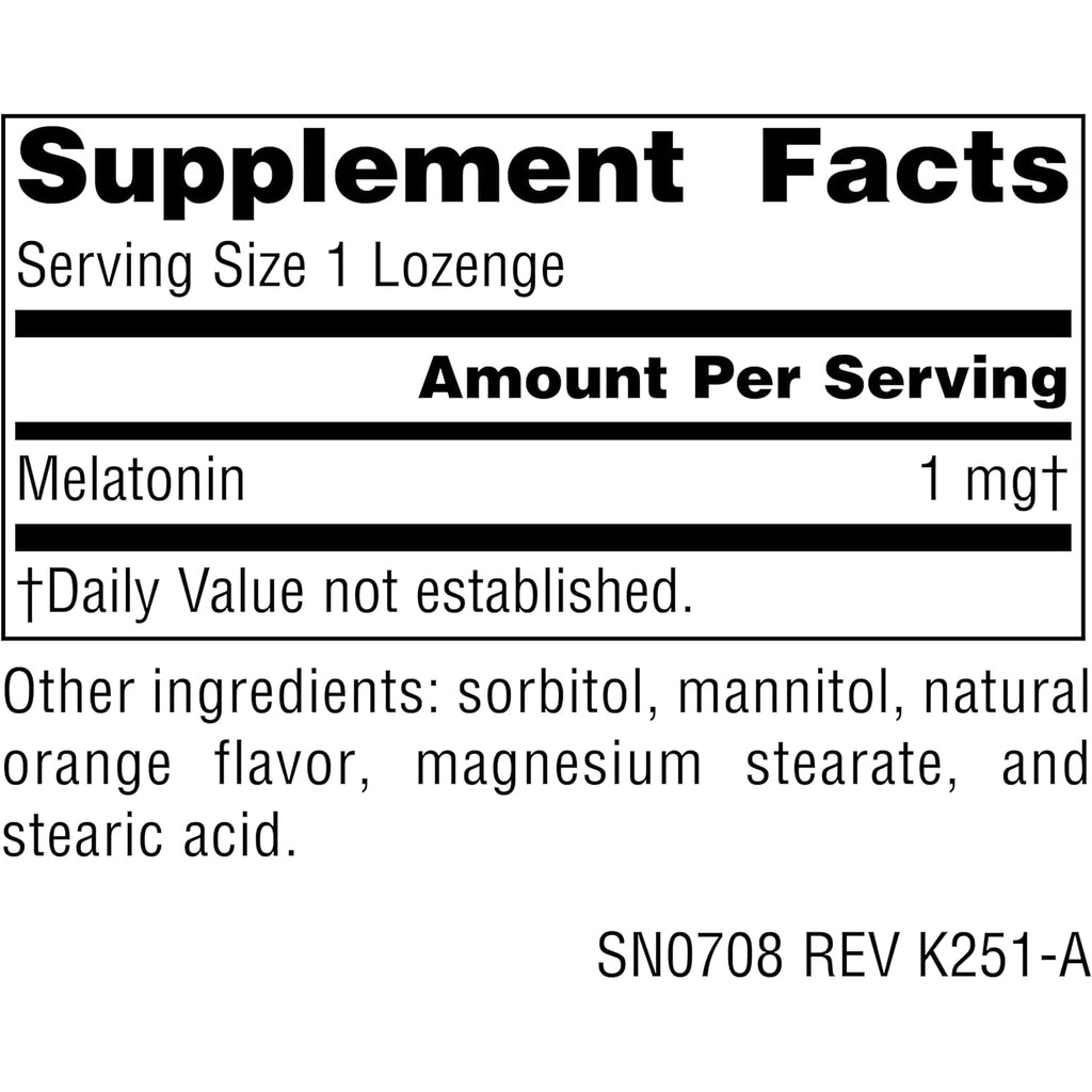 Source Naturals Sleep Science Melatonin, Helps Promote Sleep* - 1 Mg - 300 Orange Flavored Lozenges