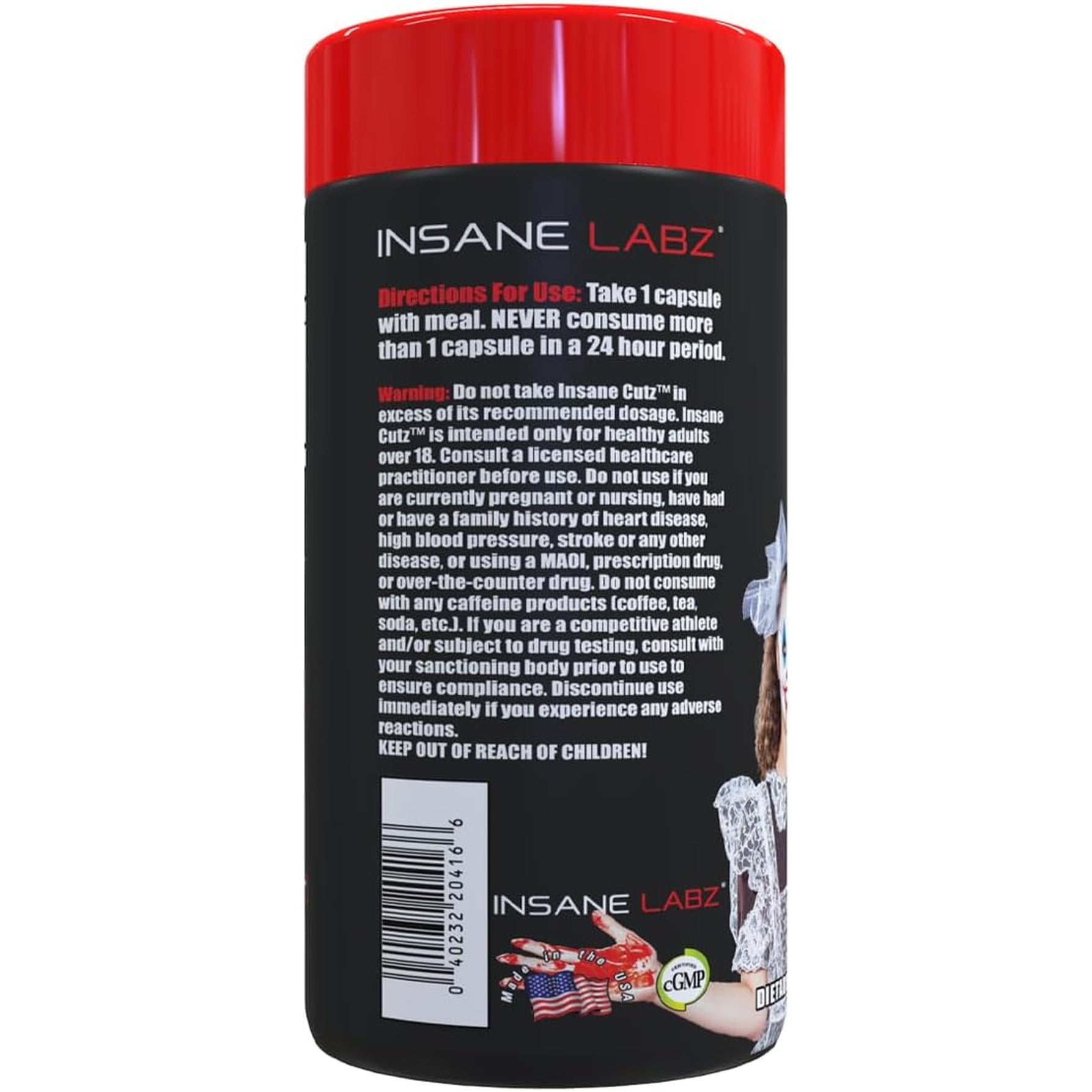 Insane Labz Insane Cutz Intense Fat Burner for Men and Women, Thermogenic Weight Loss Supplement with Dandelion Root Extract Fueled by Ampiberry, Appetite Suppressant - 45 Daily Srvgs (45 Capsules)
