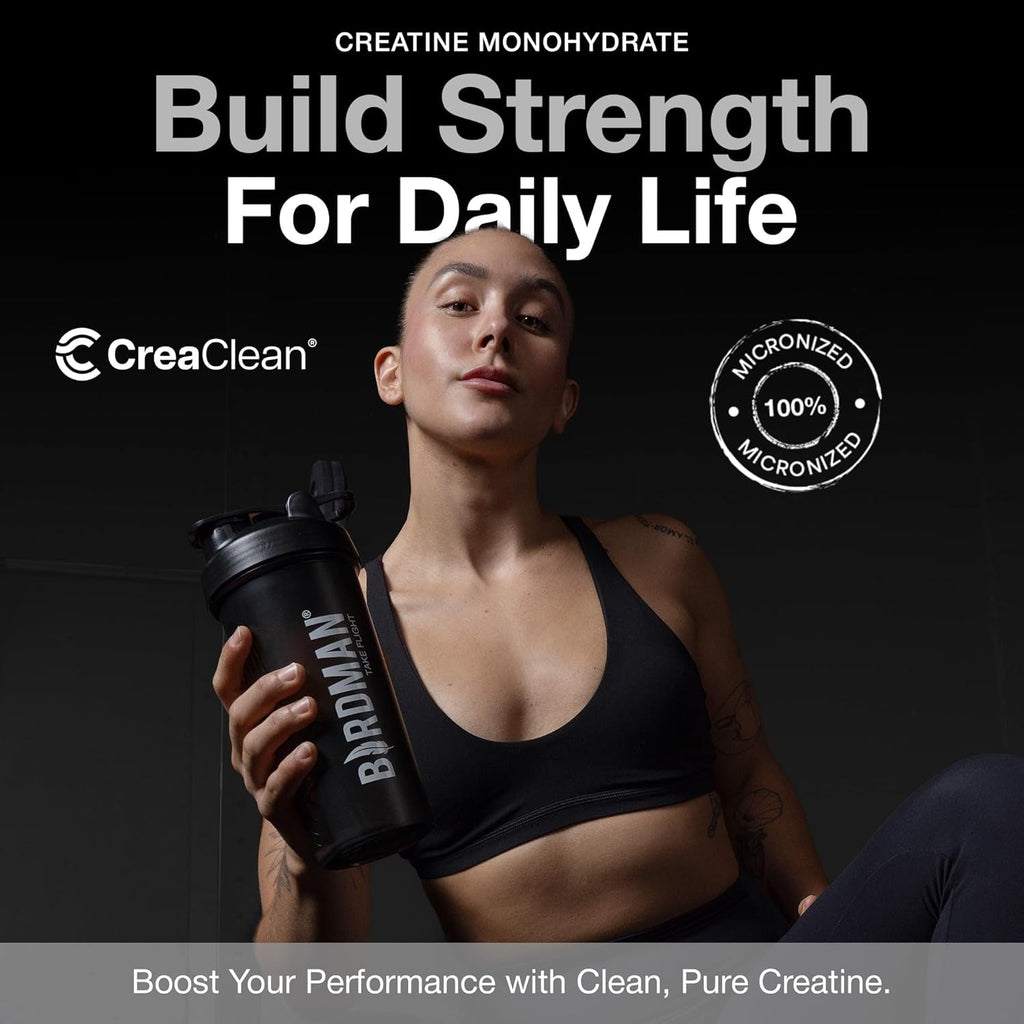 BIRDMAN Micronized Creatine Monohydrate Powder, Muscle Recovery, Caffeine Free, Creatine Pre Workout, Vegan, Post Workout, Gluten Free, Sugar Free | 80 Servings (5 Grams Each) | 0.8Lb