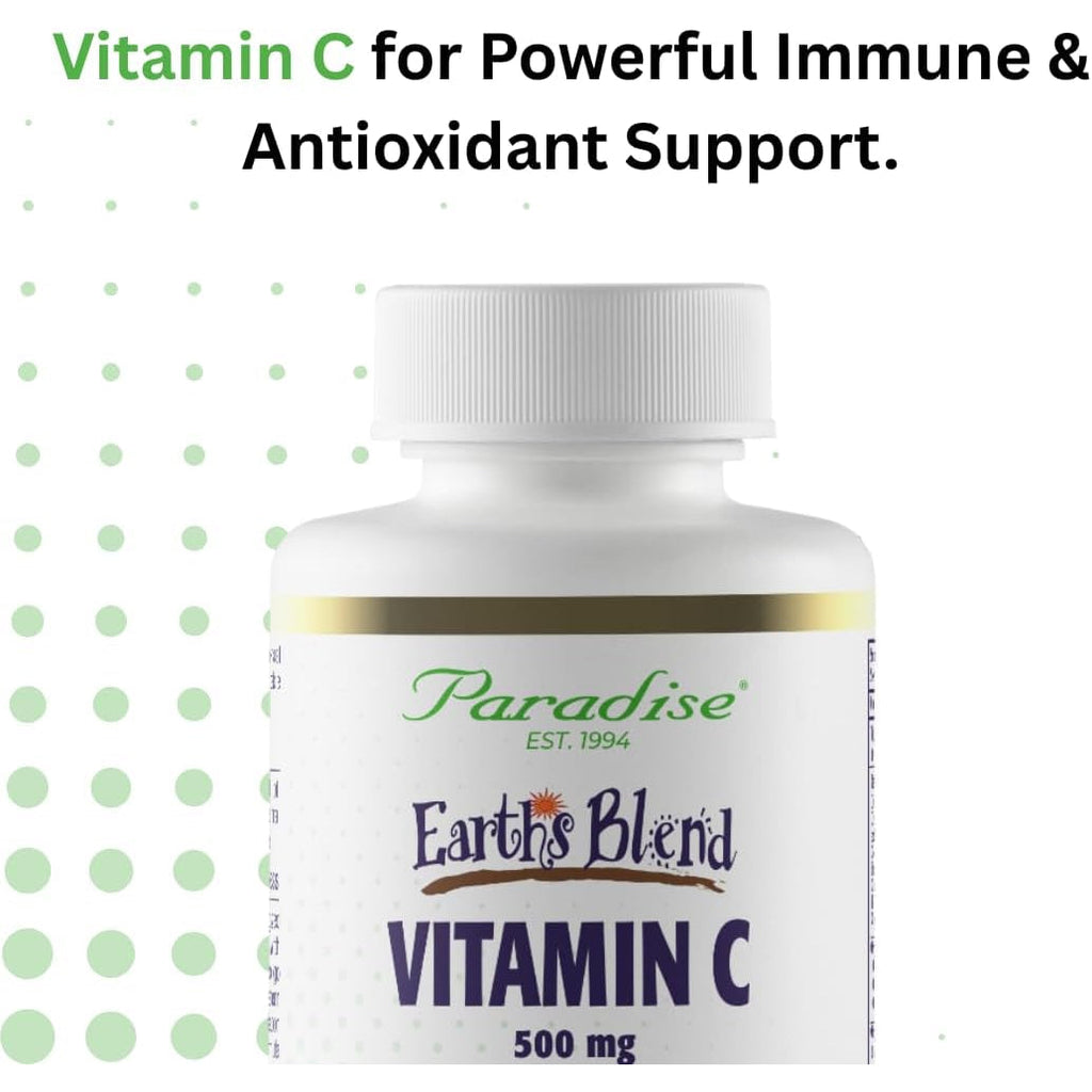 Paradise Herbs Earth'S Blend Vitamin C with Nature'S C and Adaptogens, Superfoods Base of Probiotics & Organic Alkalizing Greens, 90 Vegetarian Capsules