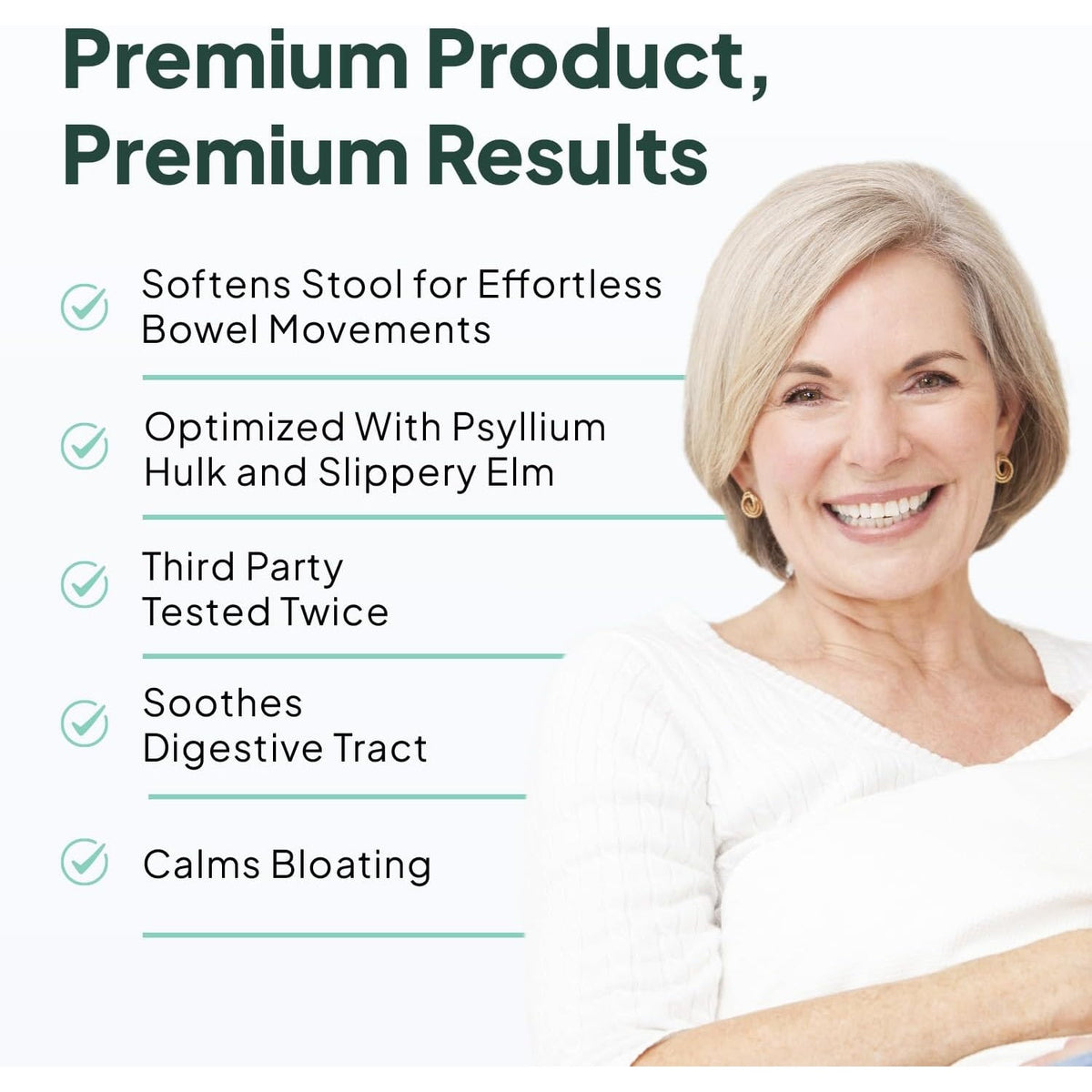 Organics Ocean Better Fiber - Daily Fiber Supplement - Soften Stool for Effortless Bowel Movements - with Psyllium Hulk and Slippery Elm - 90 Capsules