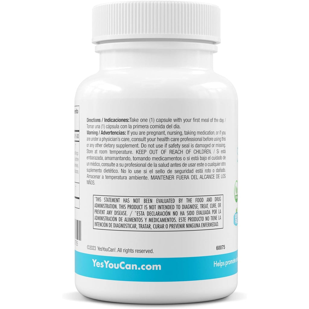 Yes You Can! Slim down Dietary Supplements - with African Mango, L-Carnitine, Apple Cider Vinegar, Green Tea Extract, and Caffeine Derived from Guarana Seed Extract, 30 Capsules/1 Month Supply