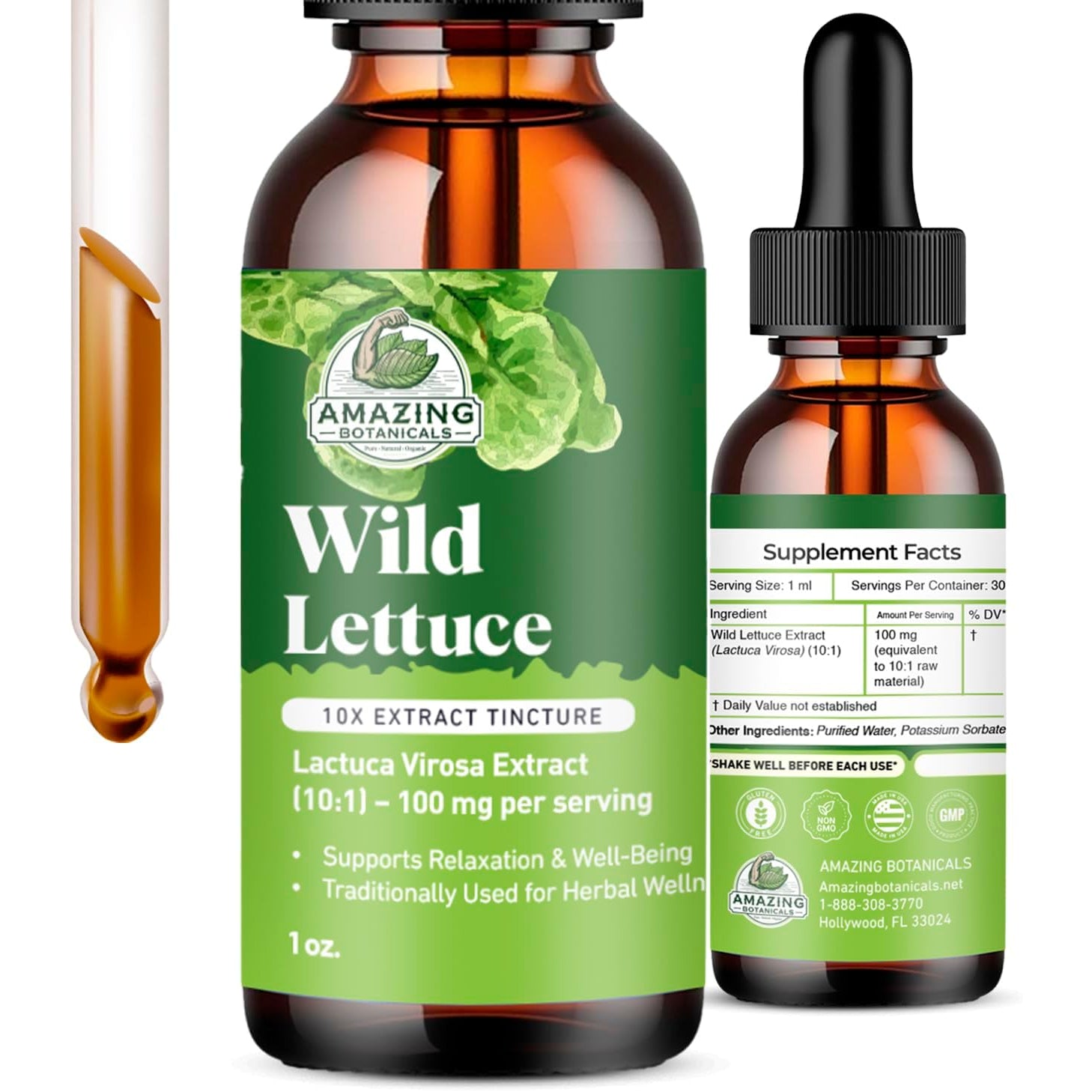 Amazing Botanicals Wild Lettuce 10X Extract Tincture 30,000 Mg (1 Fl Oz (Pack of 1))